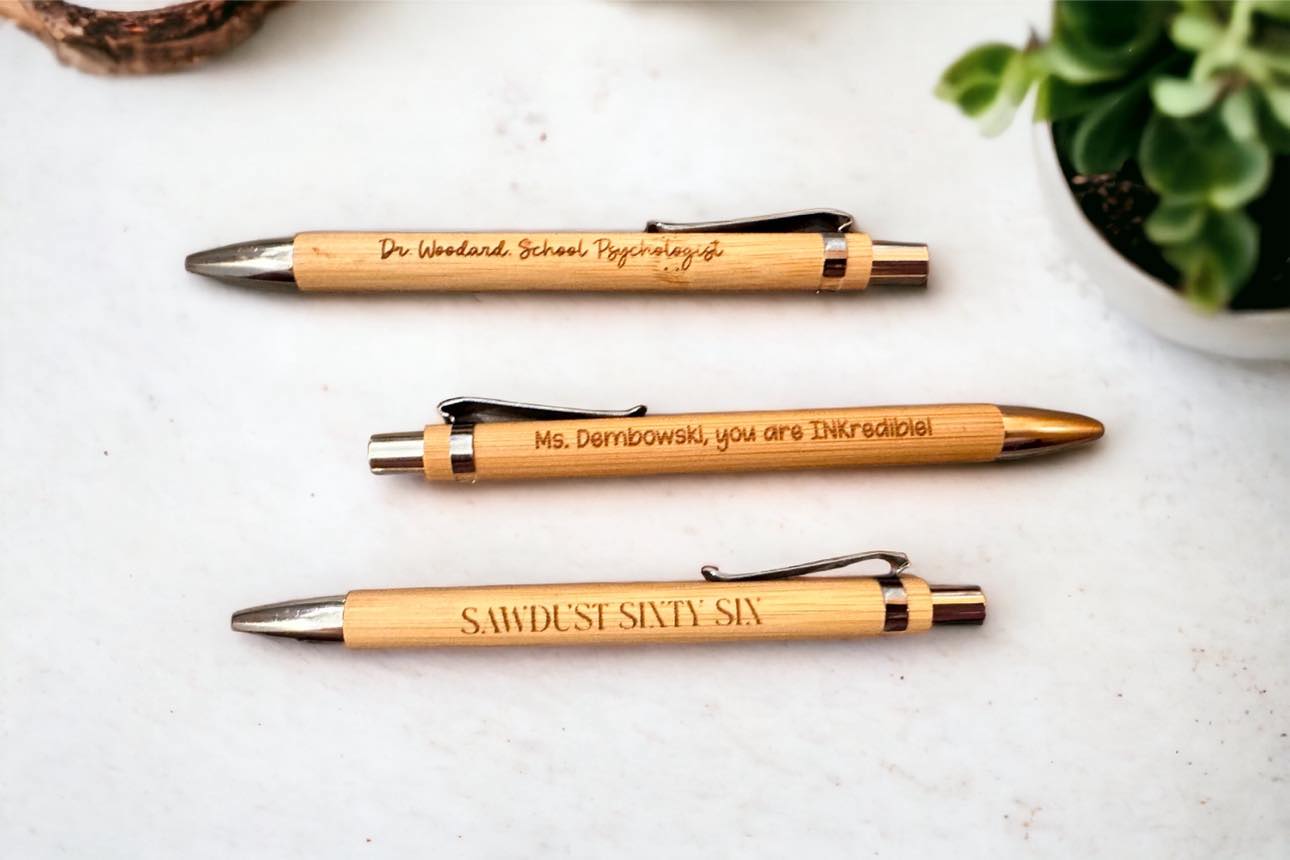 Engraved Pen Set - Personalized Bamboo Wood Pens