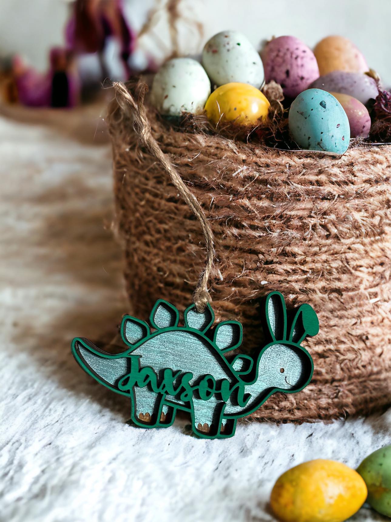 Dino Basket Tags