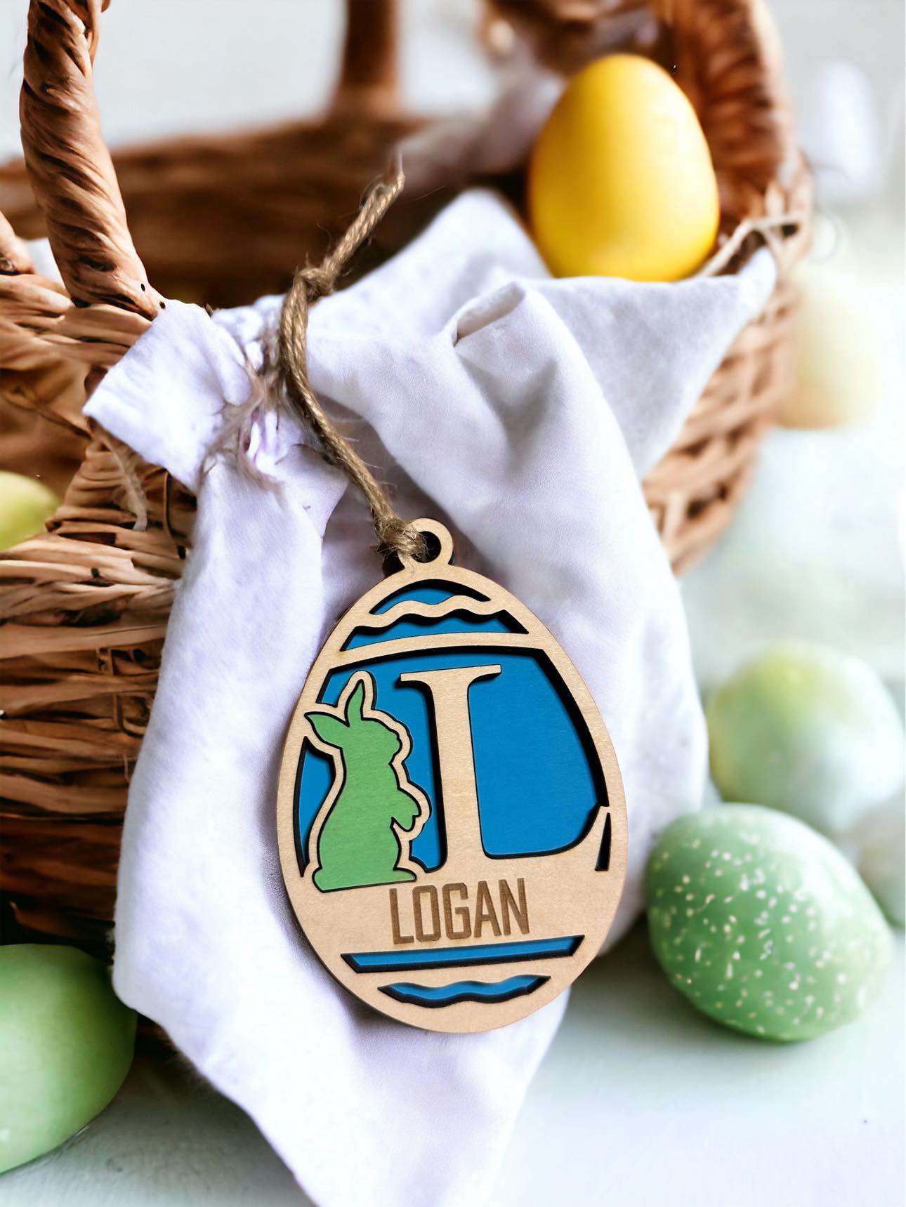 Egg Shaped Basket Tag