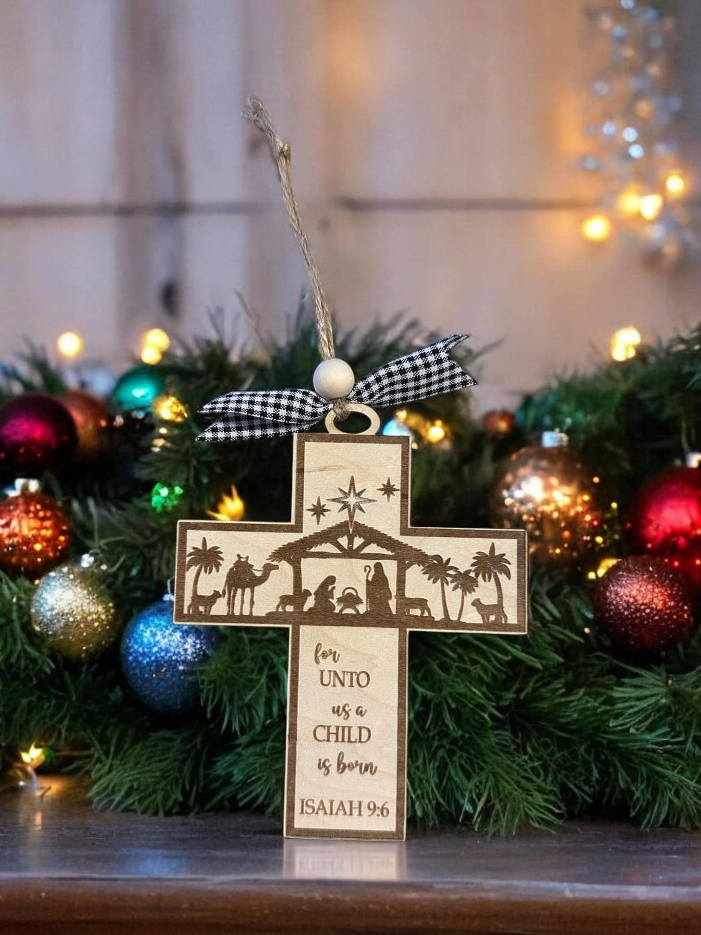 Nativity Cross Ornament