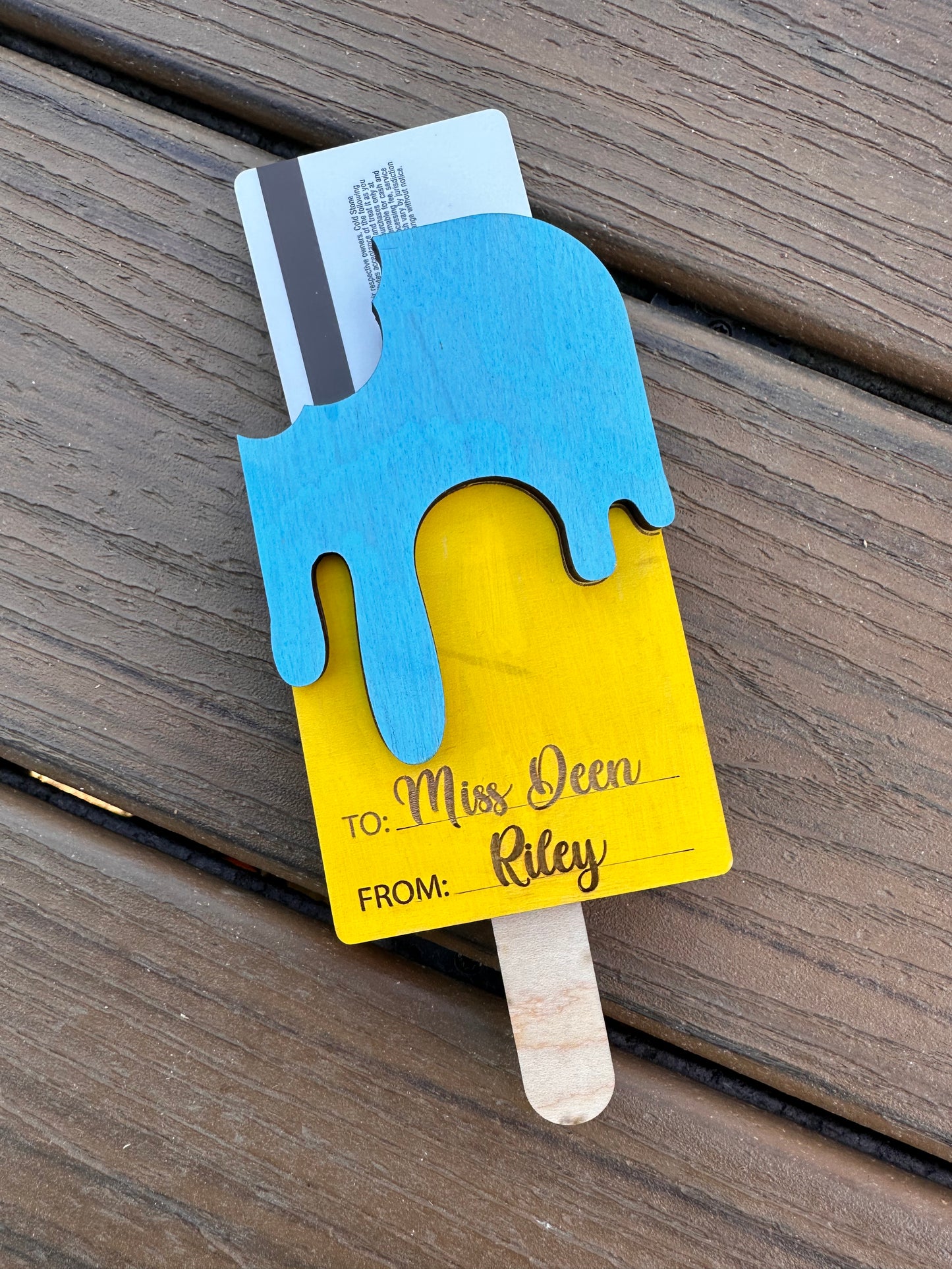 Popsicle Giftcard Holder