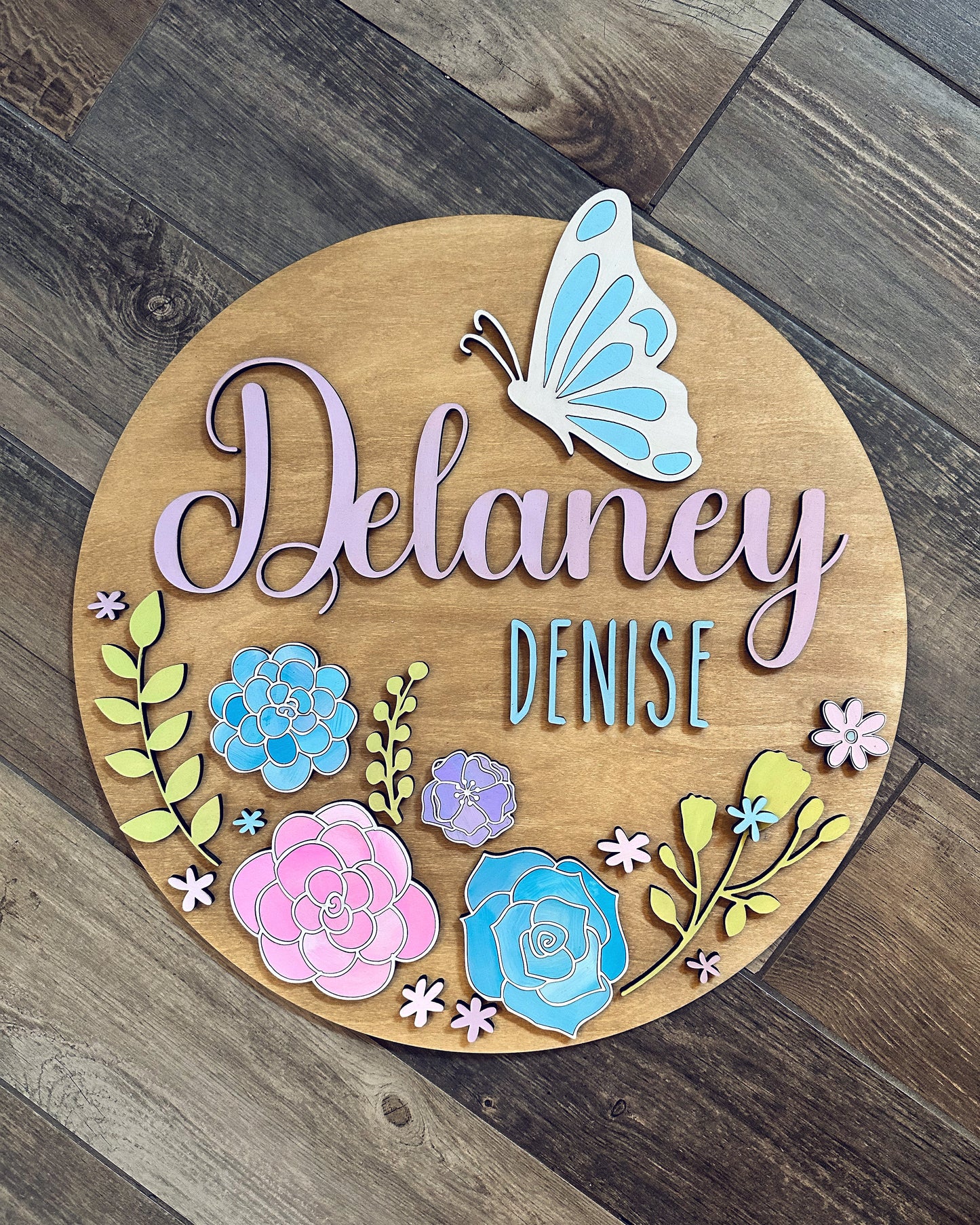 Butterfly/Floral Name Sign