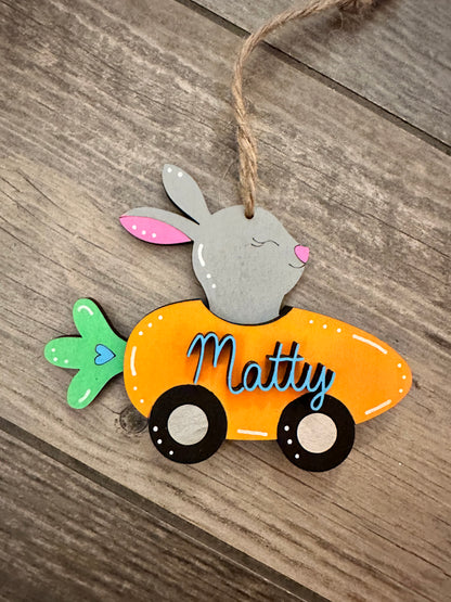 Bunny Carrot Car Basket Tag