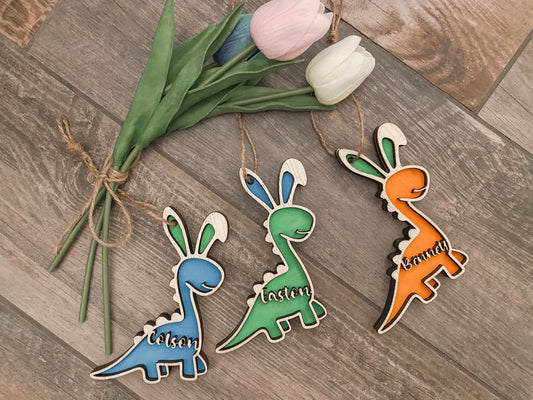 Dino Bunny Basket Tag