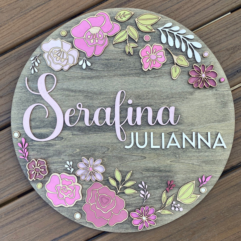 Floral Name Sign