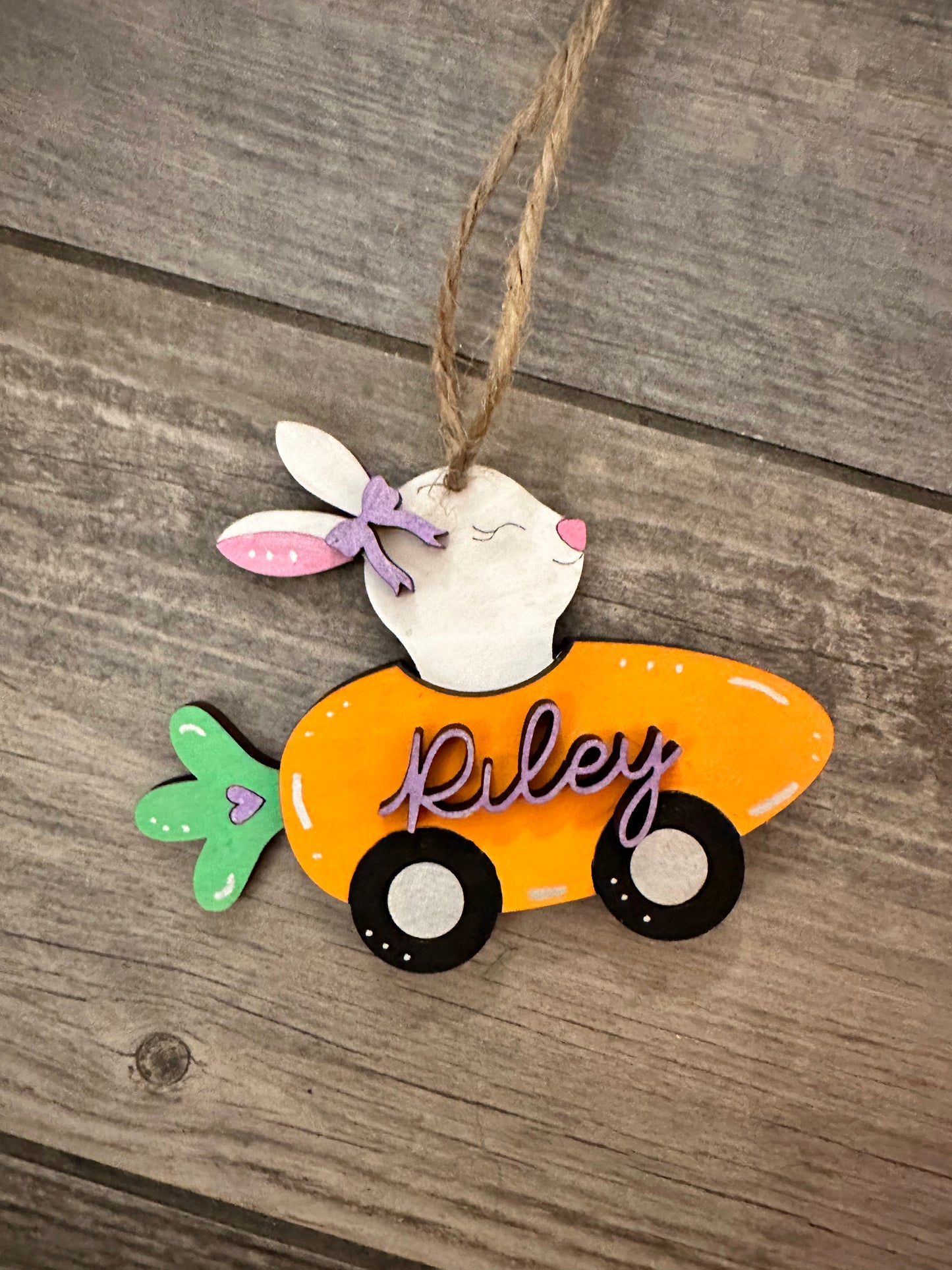 Bunny Carrot Car Basket Tag