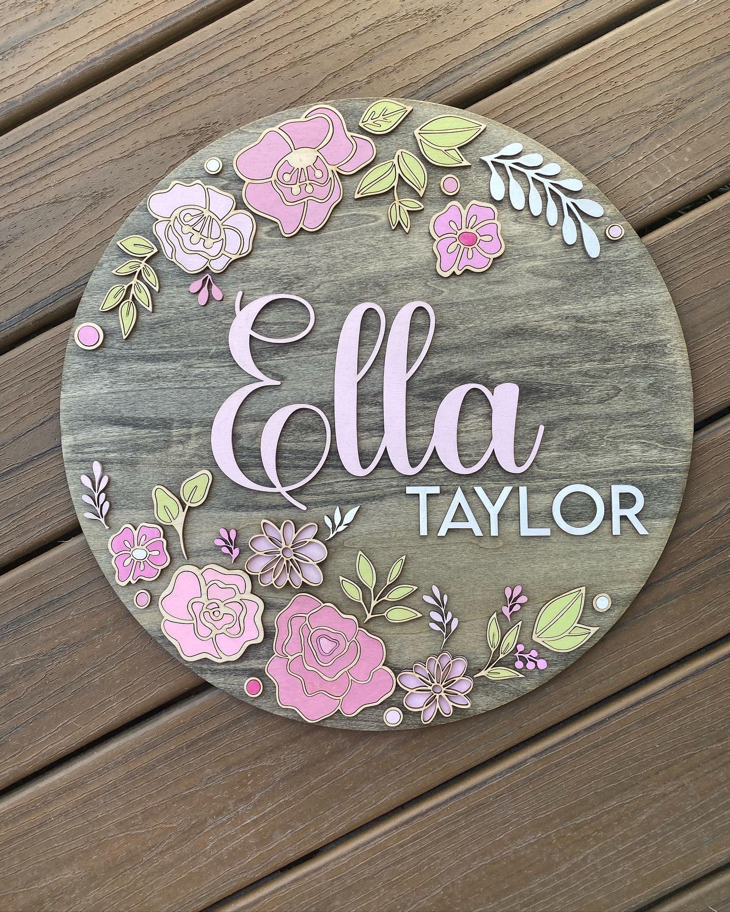 Floral Name Sign