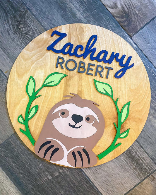 Sloth Nursery Sign