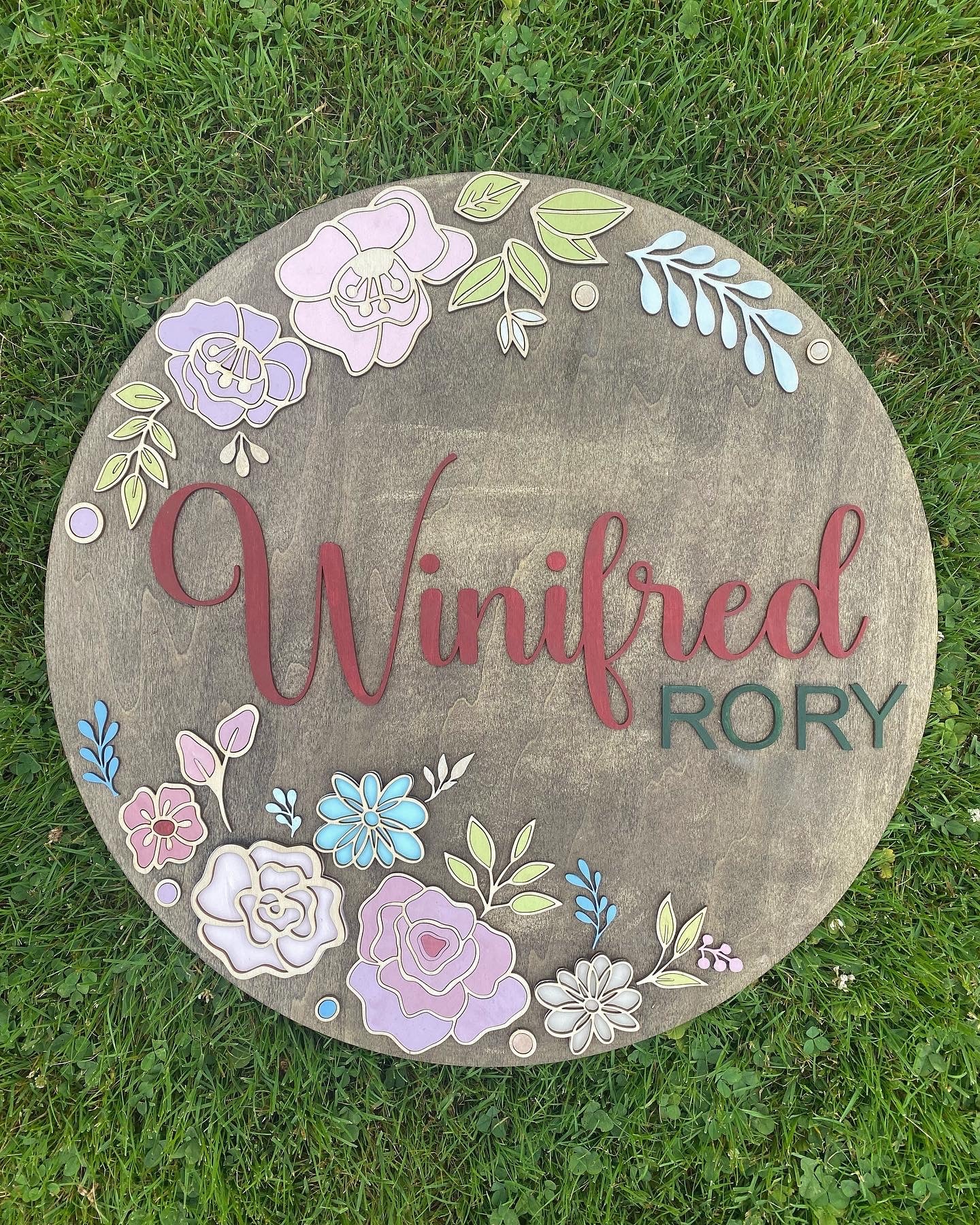 Floral Name Sign