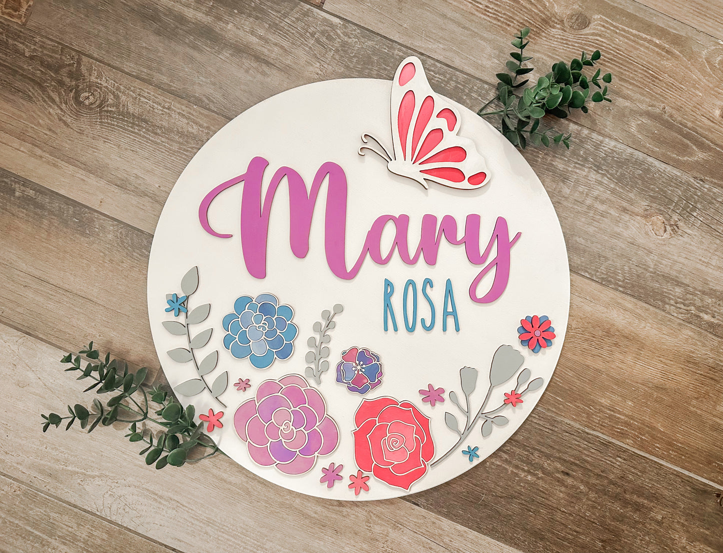 Butterfly/Floral Name Sign