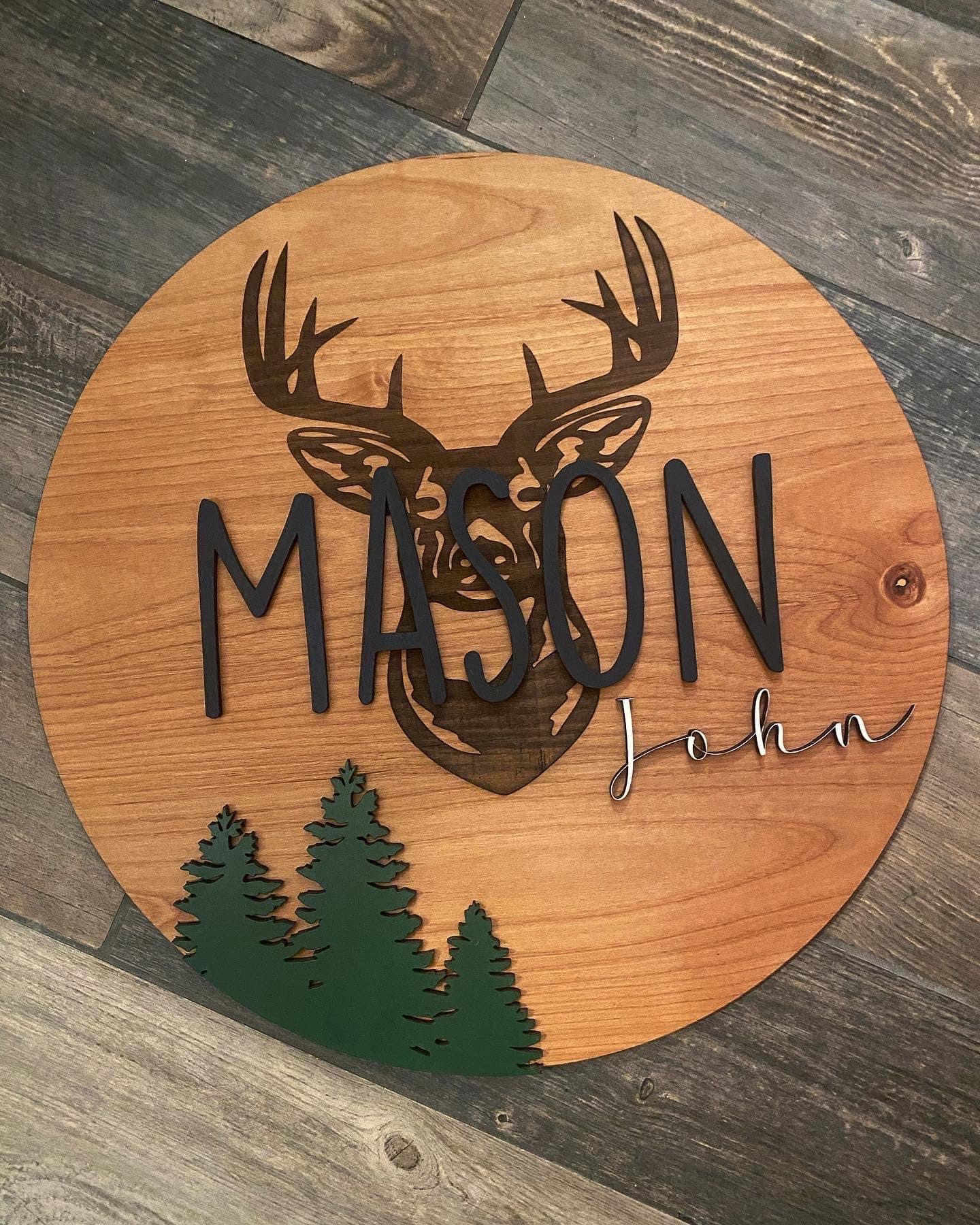 Deer Head Nursery Sign